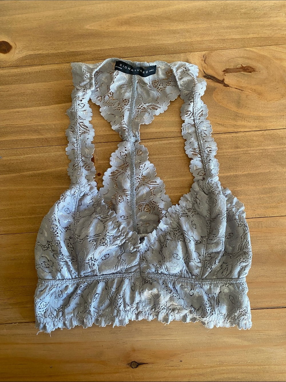 🌼 Signature 8 Lace Bralette in Light Gray size small